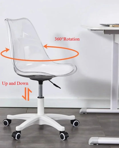 Weiches Kissen Rotierender Computerstuhl Transparenter Kunststoff Drehstuhl Haushalt Schlafzimmer Hebetische Stühle Haushaltsgegenstände