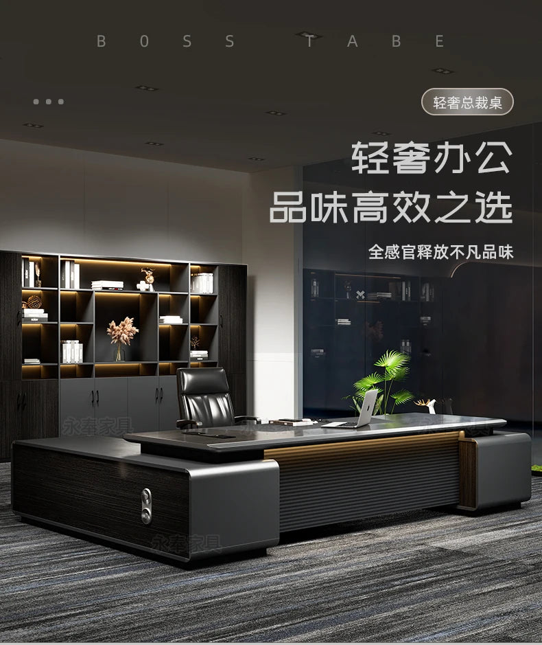 Nordischer minimalistischer Büroschreibtisch, moderner Luxus, Kreativität, Designer, L-förmiger Schreibtisch, fortschrittlicher Raum, Büromöbel, Arbeitstisch FYOD