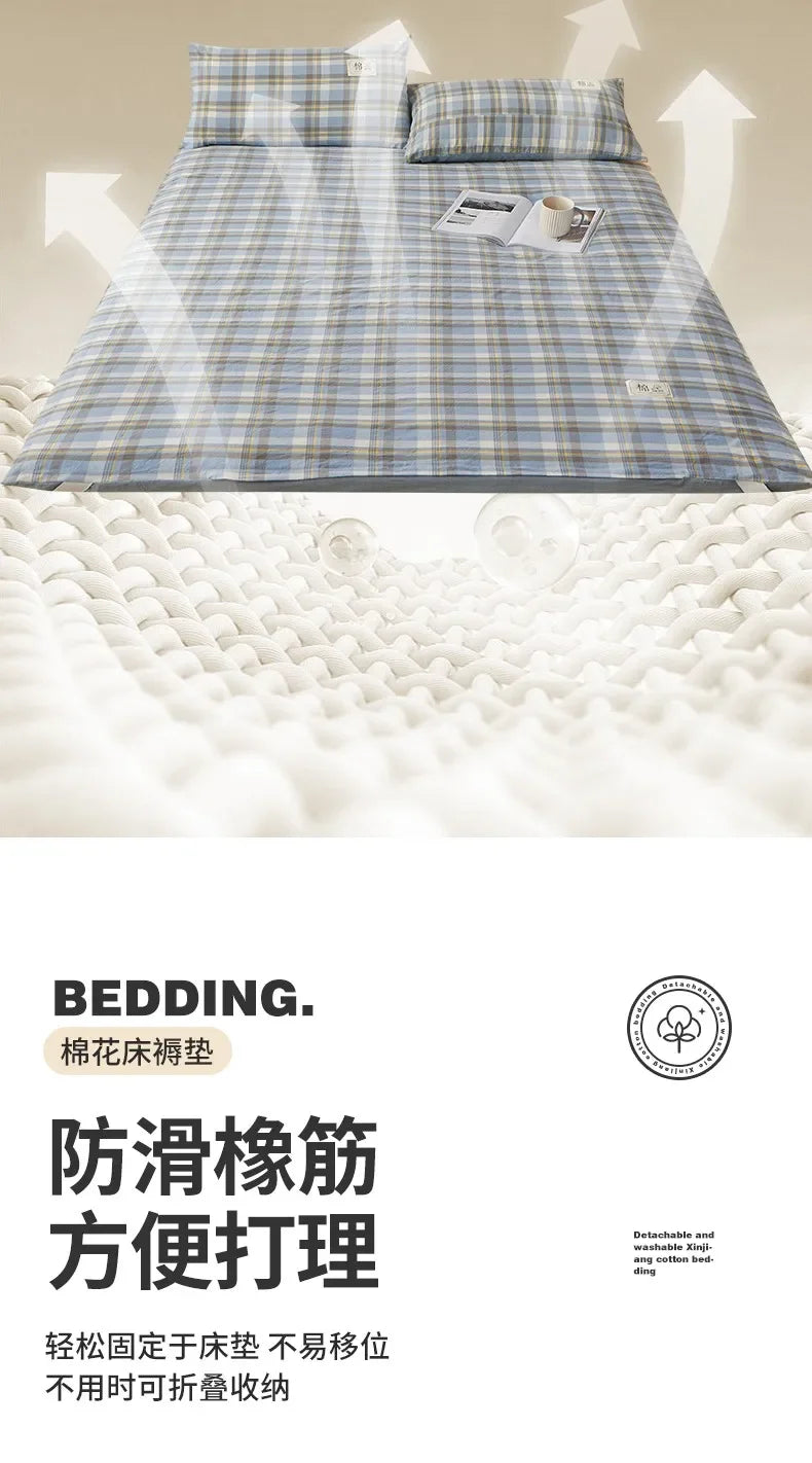 2024 removable and washable Xinjiang cotton mattress mattress fish scale net thickened winter quilt student dormitory mattress.