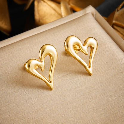 DIEYURO 316L Stainless Steel Love Pearl Round Square Fan Shaped Irregular Design Earrings Women New Trend Ear Jewelry Gift Party