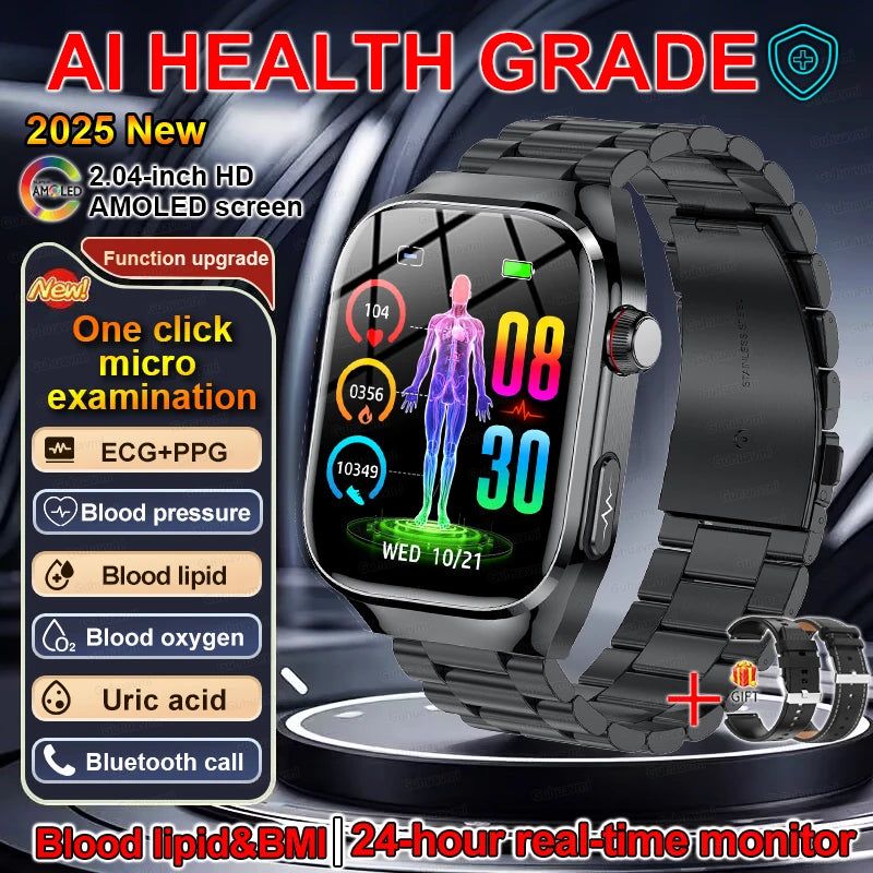 SmartWatch Voice Call Push reminder Physical examination Health Watch Blood Pressure UricAcid Blood Oxygen ECG Sport Smart watch
