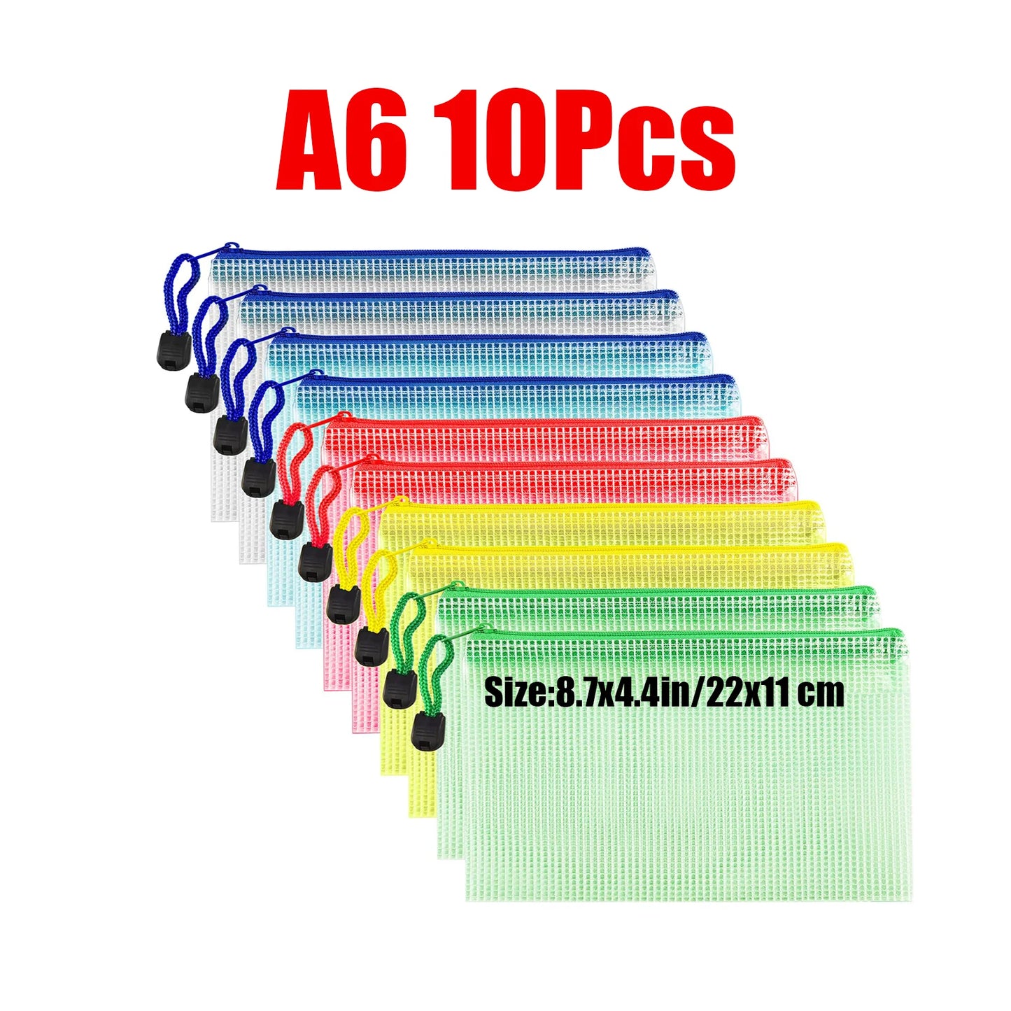 Zipper Documents Bag A4/A5 Plastic Folders A3 Transparent Waterproo File Organize Storage Bag School Office Stationery Supplies