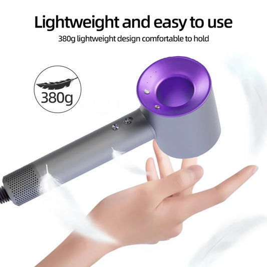 Negative ion hair dryer with high speed and no blades High power silent and quick drying Portable, suitable for home annd travel