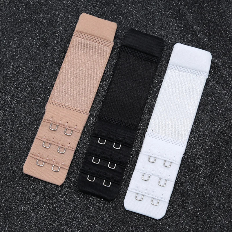3pcs 2 Hook Bra Extension Strap Extenders for Women Adjustable Belt Buckle Nylon Elastic Bra Extension Strap Hook Clip Expander.