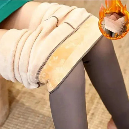 New Women‘s Thermal Leggings Winter Warm Sexy Elastic Translucent Pantyhose Female Fleece Thermal High Waist Thicken Tight Pants