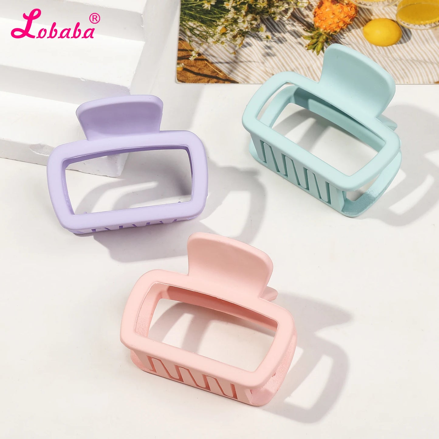 4 Pack Medium Small Hair Clips for Women, Claw Clips for Thick Thin Hair, Strong Hold Square Jaw Clips.