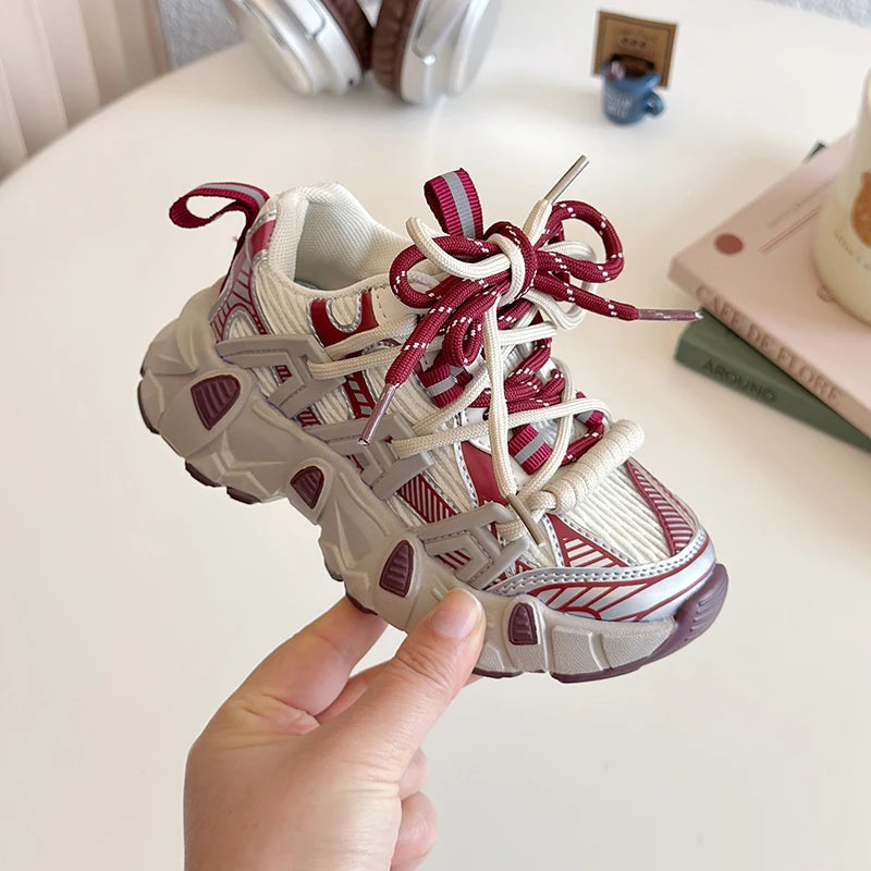 Kids Sneakers for Girls 2025 New Toddlers Causal Shoes Spring Autumn Chunky Versatile Children School Basketball Shoes Non-slip