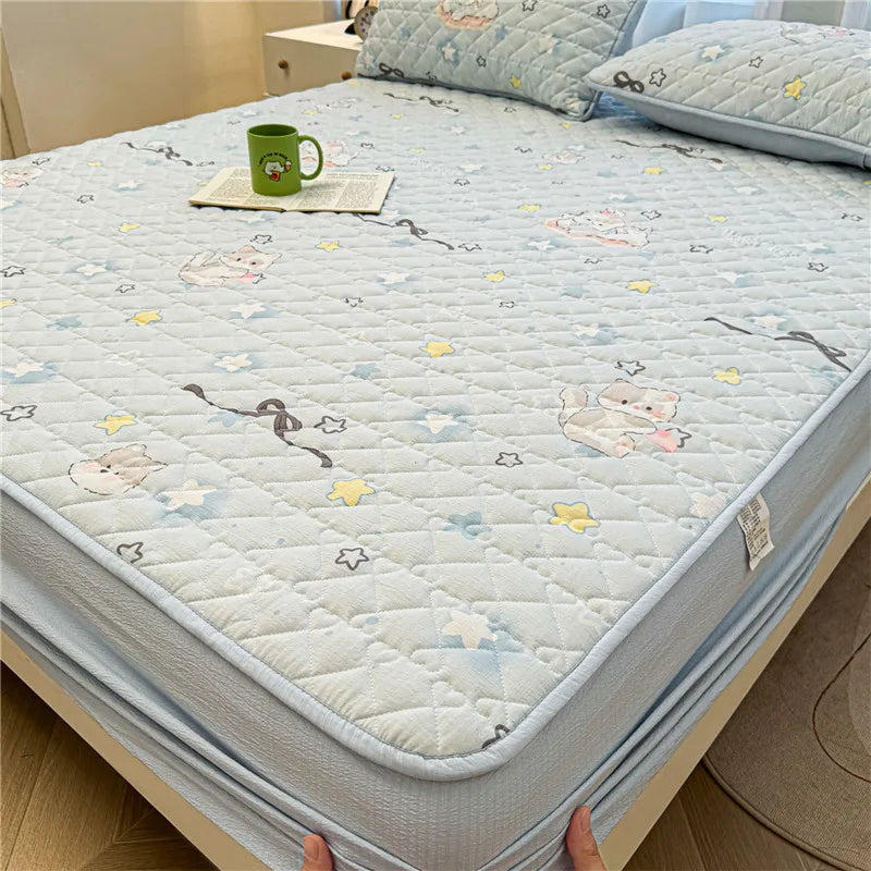 Non-slip Bed Cover Queen/King Size Bedspread Thicken Bed Linen Home Mattress Protector cubre colchón (Pillowcase Need Order)