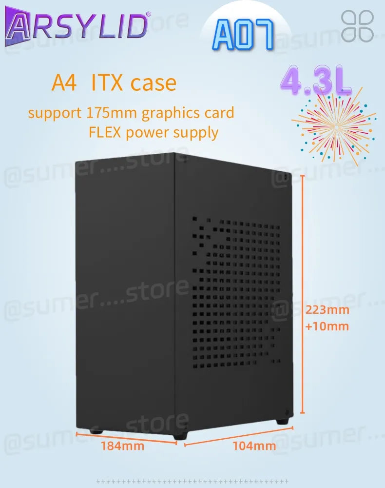 All Aluminum 2.0mm HTPC Mini ITX A4 Chassis Game Computer Support Graphics Card RTX2070 I5 Discrete Display Case K39 A07 A39.