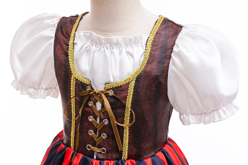 Halloween Mädchen Cosplay Piratenkapitän Kleid Kinder Karneval Event Maskerade Party Festival Kostüm Kinder Performance Bekleidung.