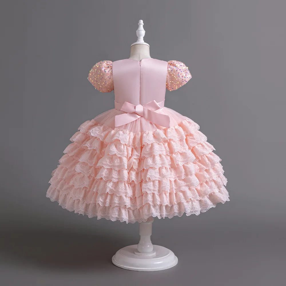 2023 Neue elegante Kleider für Mädchen, glänzendes Halloween-Performance-Kostüm, Geburtstagsparty-Kleid für 3–10 Jahre alte Mädchen.