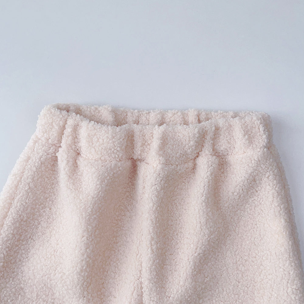 Bear Leader Girls' Set 2023 New Children's Autumn New Lamb Fleece Standing Collar Pullover Top+Pants Two Piece Kids' Fashion Set.