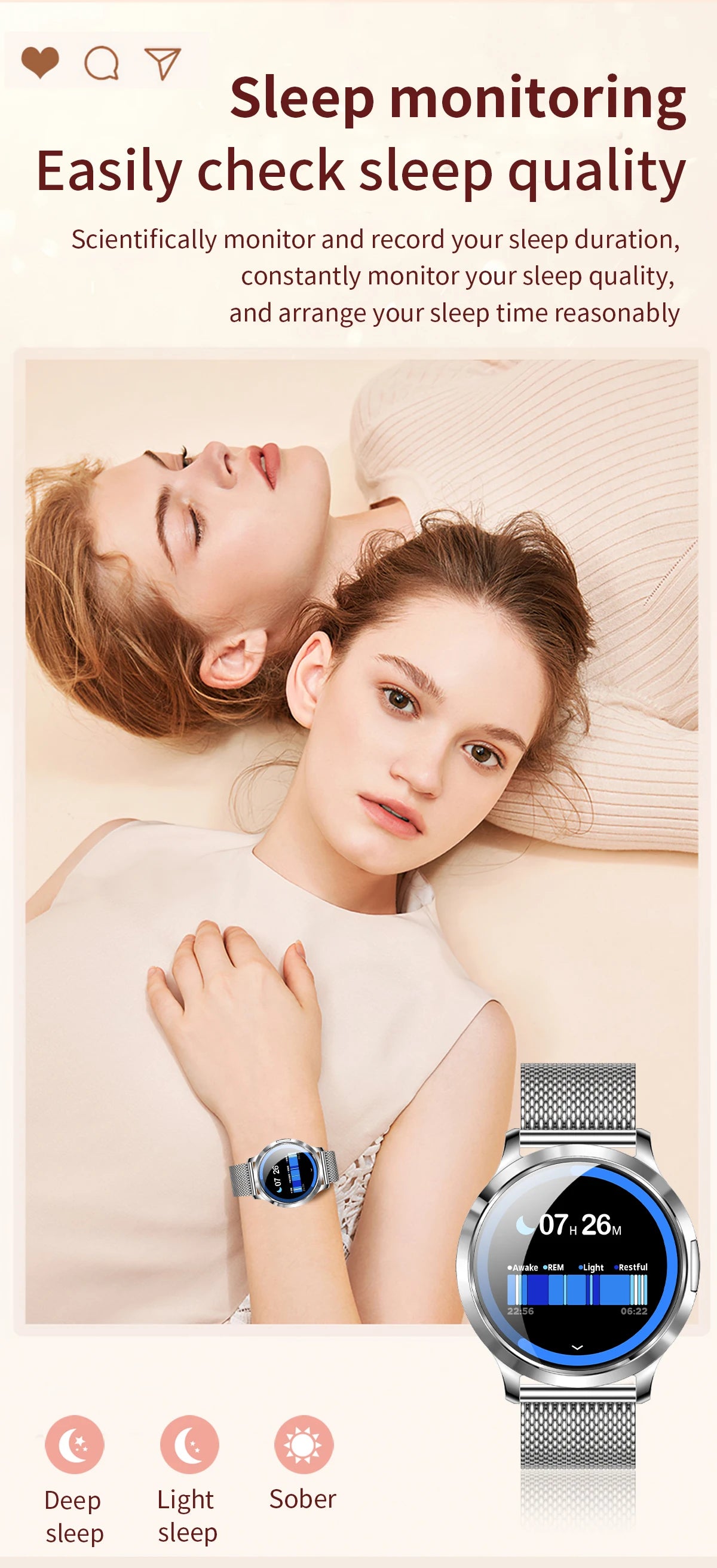 New Women Smart Watch 1.32"Ultra-thin AMOLED HD Screen Sport Fitness Bracelet Custom Watch Face Bluetooth Call Luxury Smartwatch.