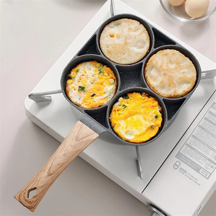 LMETJMA Egg Frying Pan Nonstick Pancake Pans 4-Cups Cookware Pancake Pan Egg Pan Suitable for Gas Stove Induction Cooker JT87.