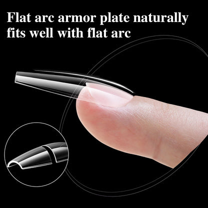 16 Sizes Curved Arch Full Cover False Nail Tips Soft Gel Press on French Almond Capsules Coffin Artificial Fake Nails Extension.
