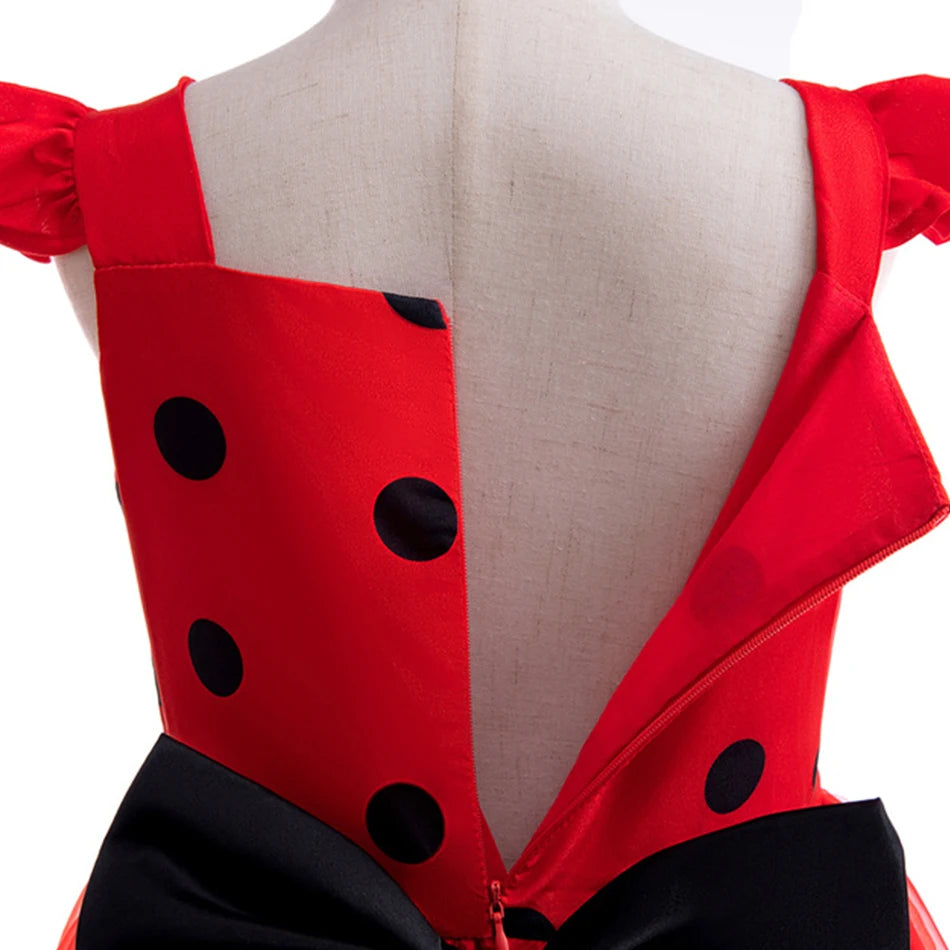 Mädchen Little Beetle Flying Sleeve Cosplay Prinzessin Kleid Geburtstag Halloween Party Kleidung Kinder Marinette Performance Kostüme.
