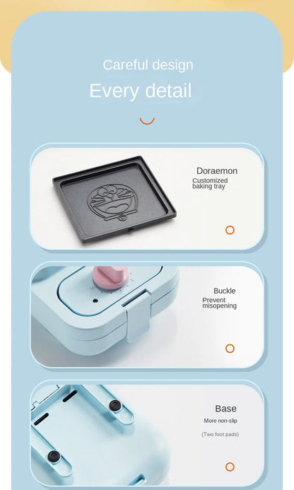 Cartoon Sandwich Machine Home Breakfast Waffle Maker Bread Machine Line Jiuyang Theme  Yellow Blue Timing Fried Eggs.