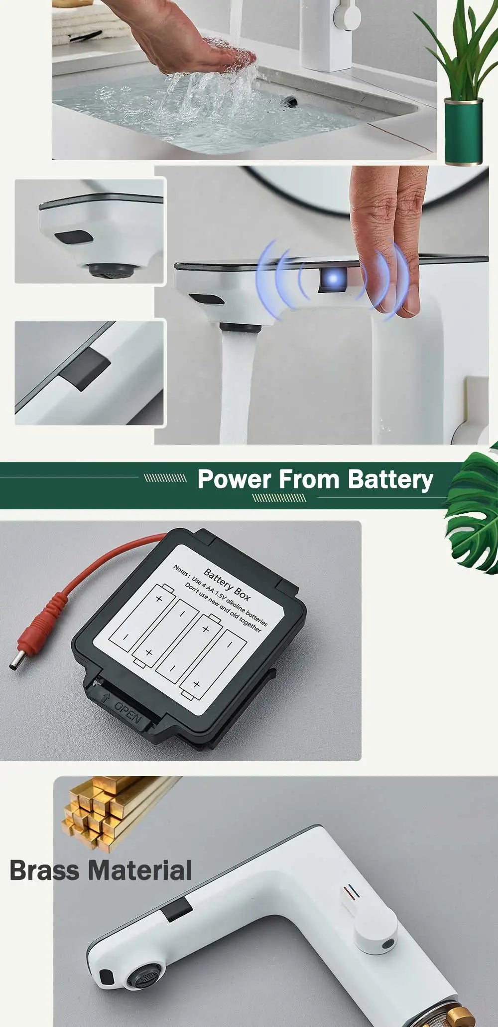 rozin Touchless Sensor Basin Faucet Smart Digital Display Bathroom Sink Faucets Grey Brass Sense Hot Cold Water Mixer Tap Crane