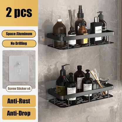 Klebstoff Dusch-Caddy Regal Metall Wand Badezimmer regale Korb Kein Bohren Gestelle Für Badezimmer-Speicher-Organizer & Heim dekor