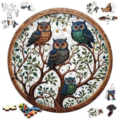 Medium Difficulty Jigsaws for Kids Adult Animal Puzzle Wood Beautiful Bird Owl Cat Wooden Puzzle Home Deco Holiday Gifts