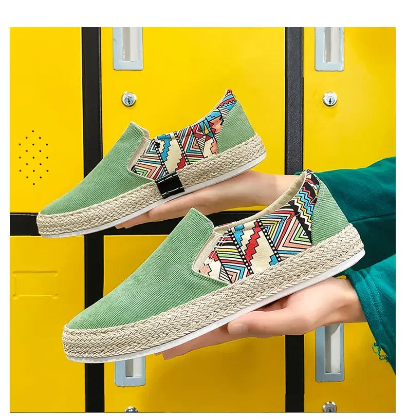 2023Men Turnschuhe Casual Sommer Low-top Cord Schuhe Fischer Schuhe Faul Schuhe Slip-on Tuch Schuhe Trendy männer Schuhe.