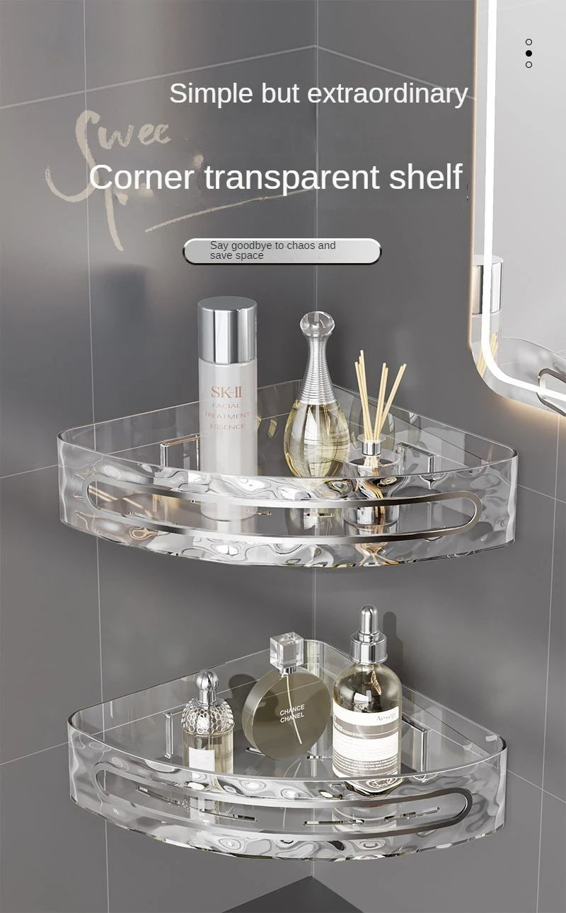 2PCS Badezimmer Regale Küche Lagerung Organizer Kunststoff Shampoo Rack Dusche Regal Bad Zubehör Kein Bohrer Regal