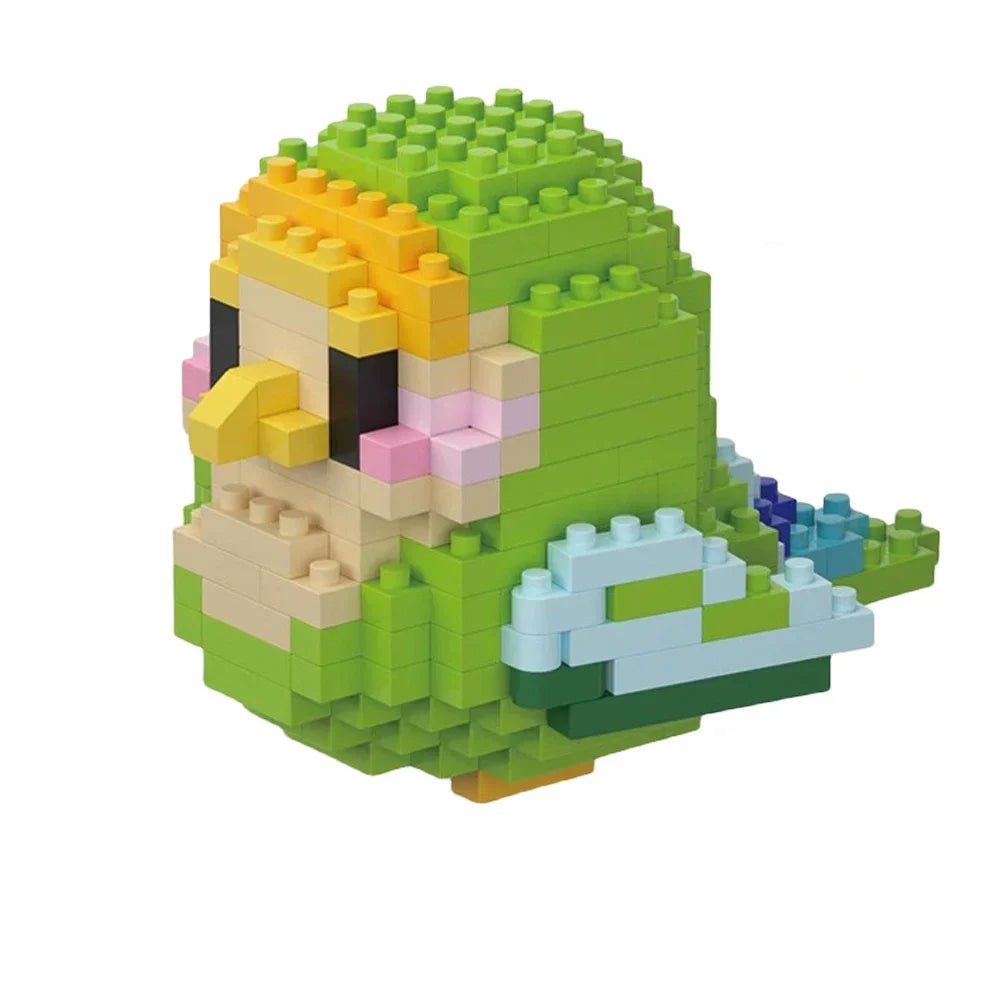 KNEW BUILT Colorful Parrot Micro Mini Building Blocks Assembly Toys 3D Model Bricks for Birds Funs Hands-on Ability Gift.