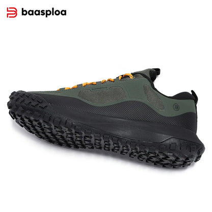 Baasploa Wanderschuhe Herren Outdoor Wasserdicht Camping Beständig Rutschfeste Turnschuhe Männlich Lässig Leichte Schnür-Wanderschuhe.