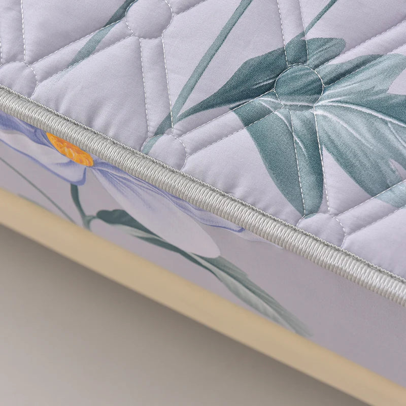 Thicken Mattress Cover for Home funda de colchón 100% Cotton Fitted Bedsheet King Size Floral Bed Covers 150x200(no pillowcase).