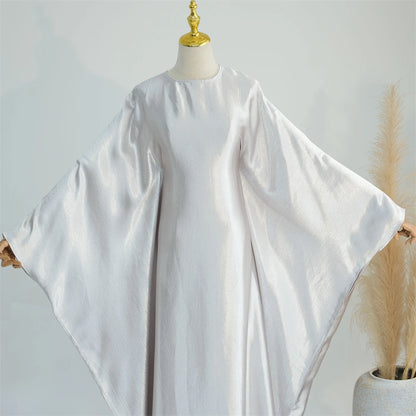 Eid Batwing Satin Shimmer Soft Crepe Abaya Dubai Luxury 2024 Islam Muslim Maxi Kaftan Dress Kebaya Abayas For Women Vestidos