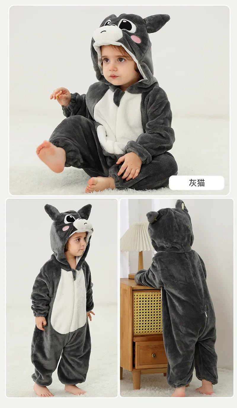 Red Dragon Stram pler Baby Boy Girl Pyjama Neugeborene Bebe Kleidung niedlichen Body suits Flanell warmes einteiliges Winter Halloween Tier Outfit.