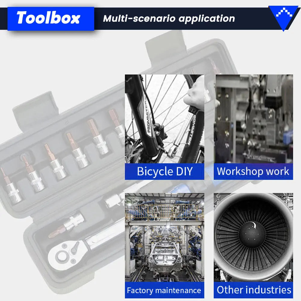 Podofo Hochpräzises Drehmomentschlüssel-Set, 2–24 NM, Einstellung, Dual-Richtungs-Ratsche mit für Auto-Motorrad-Fahrrad-Wartungswerkzeug