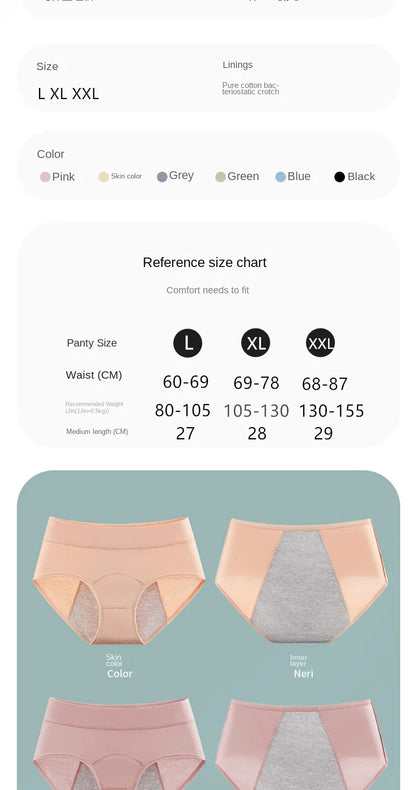 Panties for Menstruation Cotton Menstrual Panties High Waist Period Underwear Culotte Menstruelle Leak Proof Bragas Menstruales.