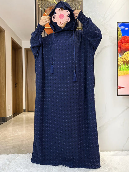 Latest Ramadan Soft Cotton Prayer Abaya Double Hats Dubai Turkey Islam Prayer Clothes Fabric Dresses Islam Women Dress Kaftan.