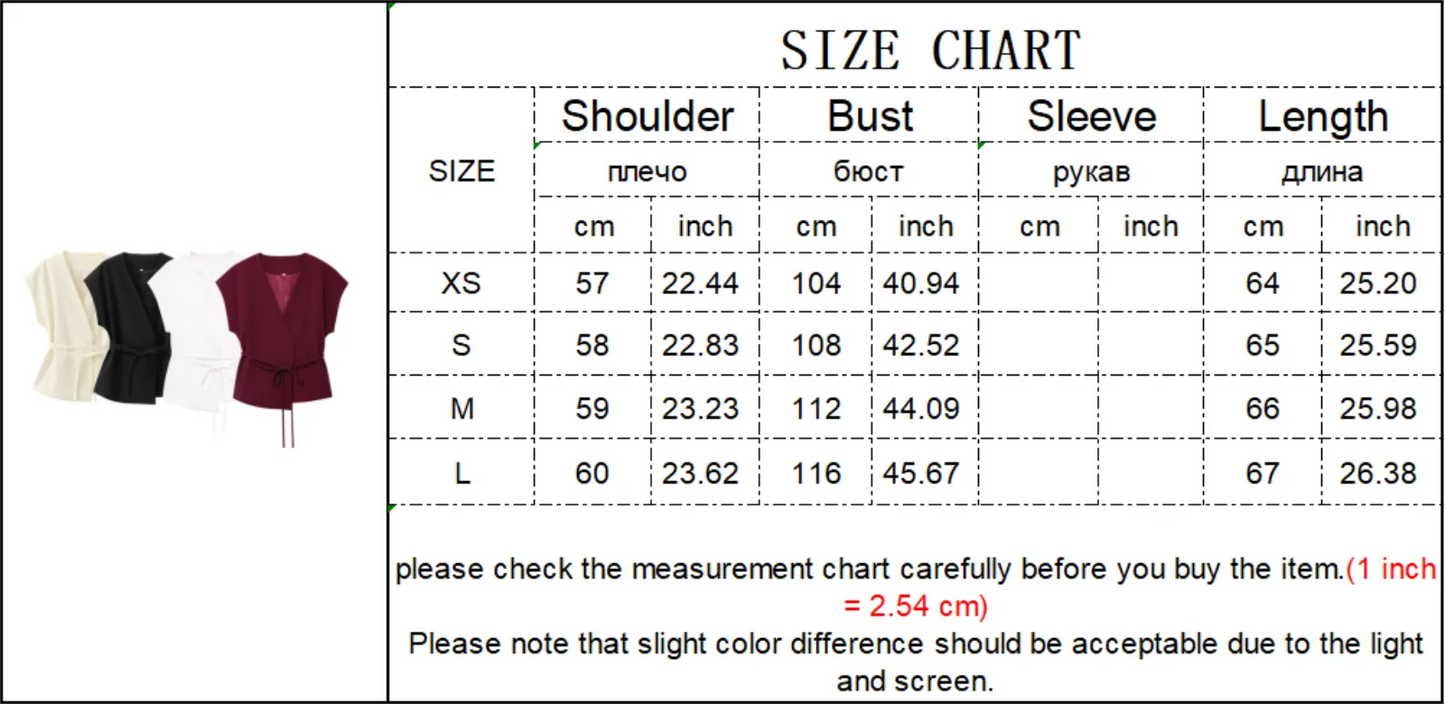 TFMLN Fashion Women's Trouser Suits Sleeveless V-Neck Top With Belt Straight Pants Sets 2025 Spring Summer Commuter 2 Piece Set.