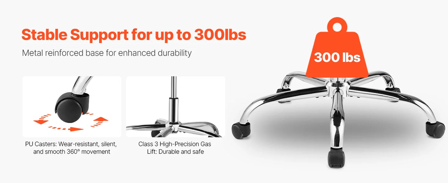 VEVOR Chefsessel Bürostuhl Drehstuhl mit hoher Rückenlehne & Fußstütze & Lendenkissen, ergonomischer Schreibtischstuhl mit 135° Neigung und einstellbarer Höhe, für Arbeit Arbeitszimmer Spielen