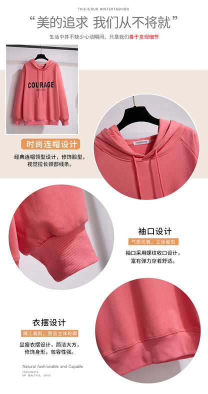 175 kg Plus Size Damen Büste 170 Frühling Herbst Lose Brief Kapuzenpullover Sweatshirt Schwarz Rot Weiß 4XL 5XL 6XL 7XL 8XL 9XL.