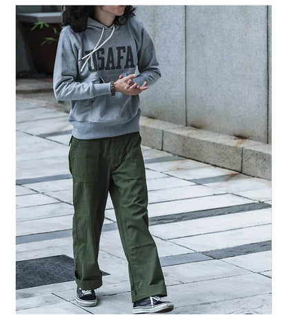 Bronson 1947 Model 838A OD7 Fatigue Utility Pants Men HBT OG-107 Baker Trousers.