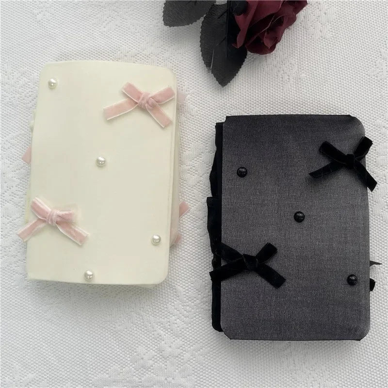 Sweet Pure Desire Butterfly Knot Stockings Pearl Pantyhose Women's Ultra Thin Any Cut Anti Snag Long Tube Socks.