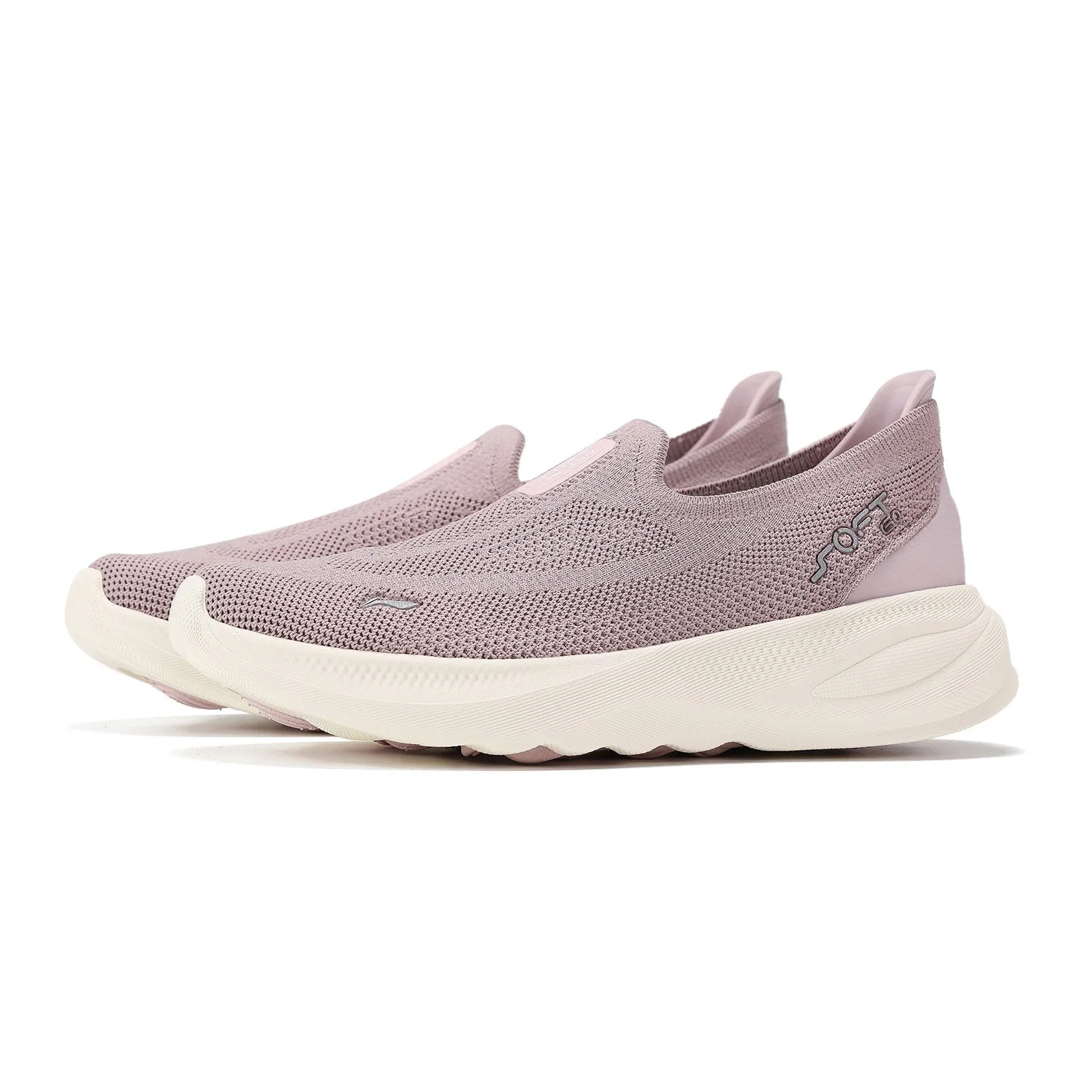 Li-Ning Women SOFT GO 2 KNIT Slip-on Casual Walking Shoes Breathable Cushion Flexible LiNing Comfortable Sports Sneakers AGLV018.
