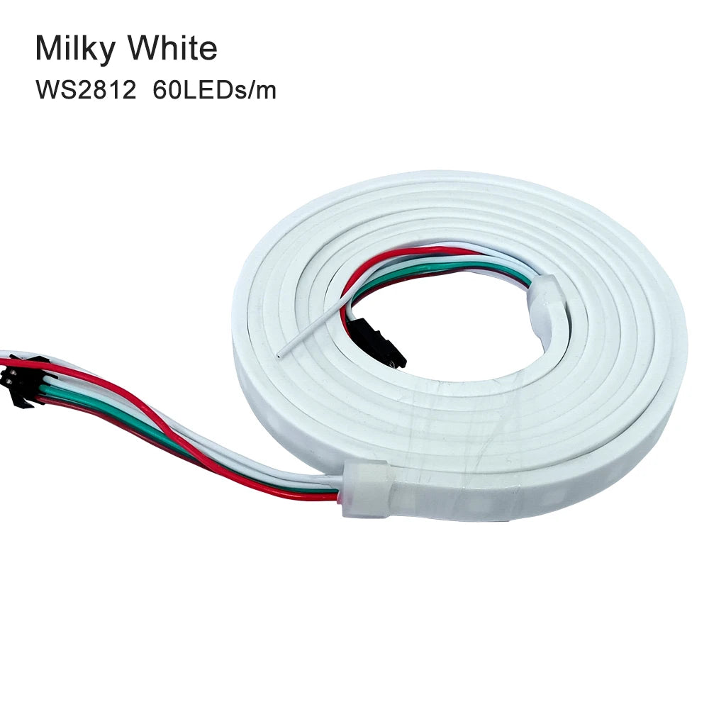 WS2812B LED Strip Individually Addressable IP67 Waterproof With Black White Transparent Cover Tube 10mm 5050 RGB 3Pin 60LEDs/m.