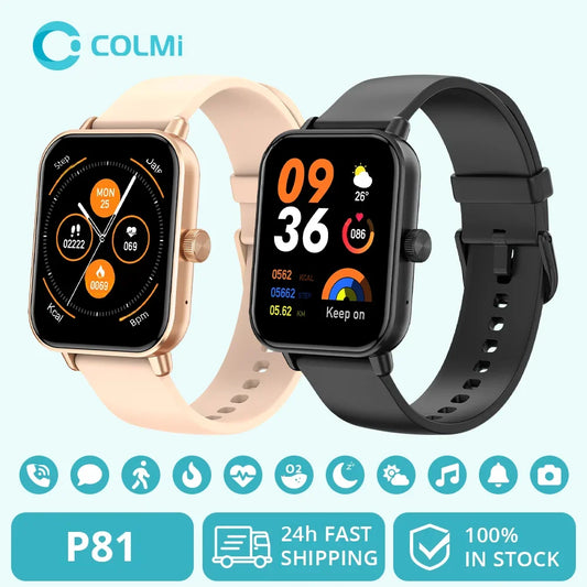 COLMI P81 Voice Calling Smart Watch Ultra 1.9 inch Screen 24H Health Monitor 100+ Sports Modes, Bluetooth Smartwatch Men Women.