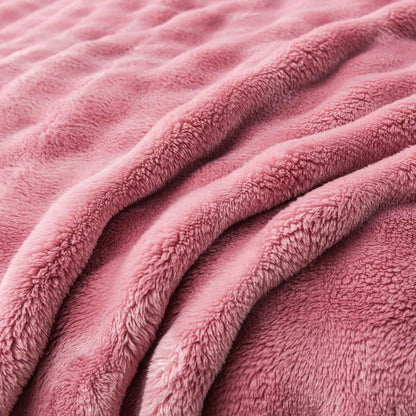 Solid Color Flannel Rabbit Fur Blanket Nap Cover Blanket Soft Sofa Blanket Coral Fleece Cover For Bedroom Manufacturer Wholesale