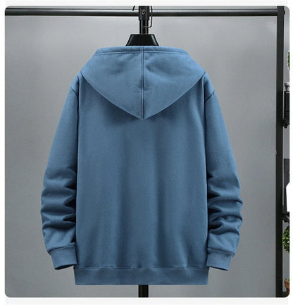 Big Size Hoodie Men Hood Long Sleeve Sweatshirt Male Zip-up Loose Cotton Fleece-lined Casual Top Zipper Large Fat Plus 10XL 12XL.