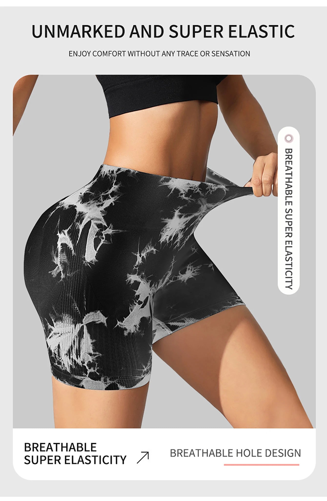 Tie Dye Seamless Leggings for Women High Waist Yoga Pants Scrunch Butt Lifting Elastic Tights Wide Waistband Sports Leggings