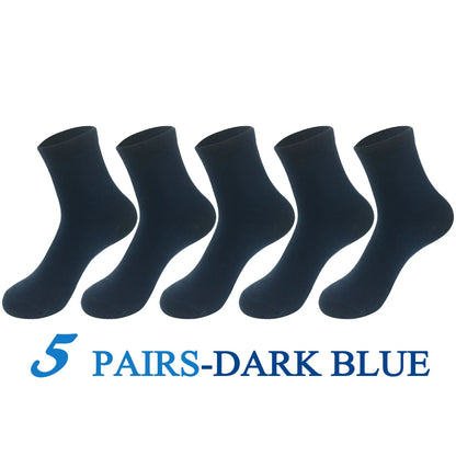 5 Pairs/Lot Socks Men Cotton Dress Wedding Black Grey White Brand Fashion Meias Male Breathable Casual Long Sock Gift 2024 New