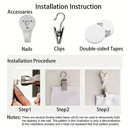 1pc Extra Large Japanese Cherry Blossom Sunset Tapestry - Pink Floral Lakeside Wall Hanging with Lotus Flowers, HD Printed Wrink.