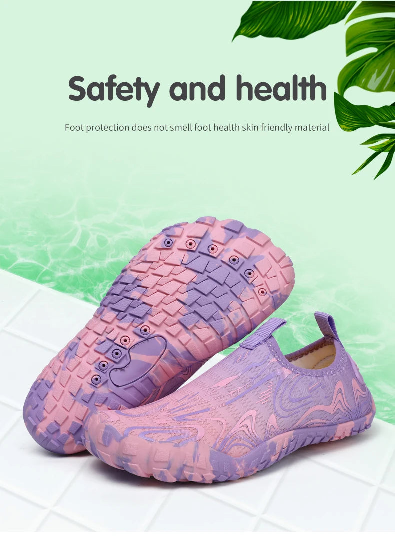 Kids Students Barefoot Quick-Drying Beach Swimming Aqua Shoes Boys Girls Fitness Running Shoes Summer Parent-child Water Shoes.
