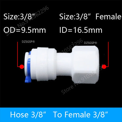Fit for 1/4" 3/8" OD Tube Straight  Equal Reducer Connector Fitting Aquarium Reverse Osmosis RO Water Dispenser
