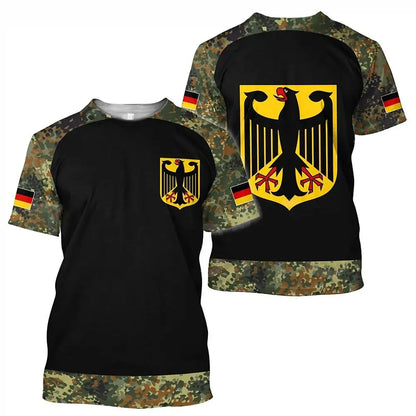 Fashionable and Lnteresting Germany Pictures For Men's T-Shirts Trend Digital Printing Casual Round Neck Short Sleeved.